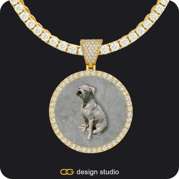 Clover Initial Necklace - D / 18 inch,Custom Photo Pendant - Gold / Circle (3 cm) / Rope