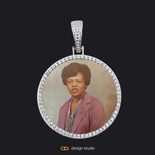 Custom Photo Pendant - Silver / Circle (4 cm) / Cuban (5mm)