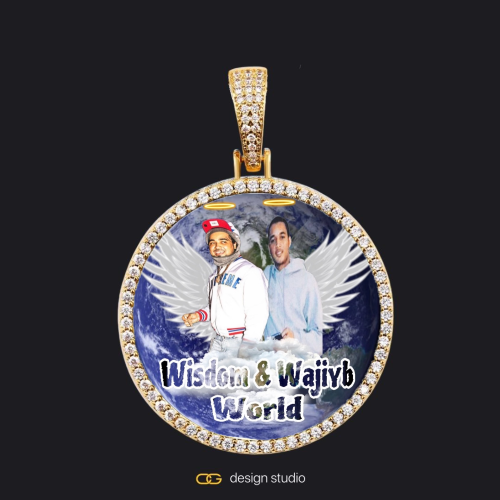 Custom Photo Pendant - Gold / Circle (4 cm) / Cuban (10mm)