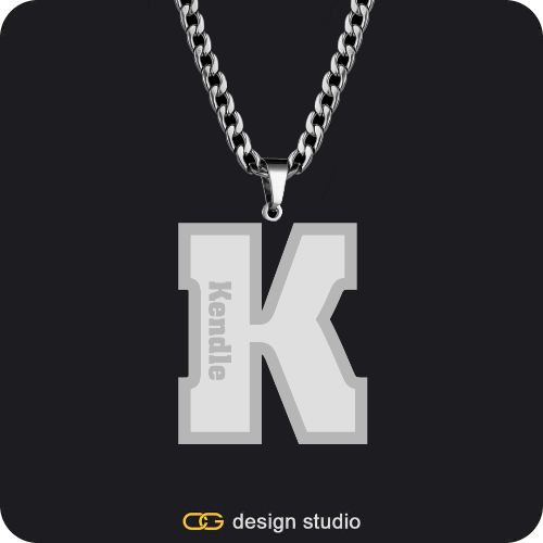 Varsity Engraved Necklace,Custom Photo Pendant - Silver / Circle (4 cm) / Cuban (5mm)