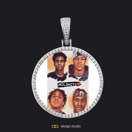 Custom Photo Pendant - Silver / Circle (4 cm) / Cuban (5mm)