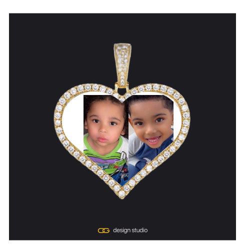 Custom Photo Pendant - Gold / Heart / Cuban (5mm)