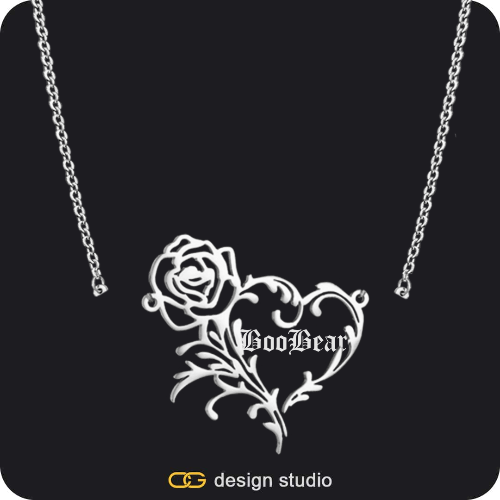 The Rose Petal Name Necklace - Silver