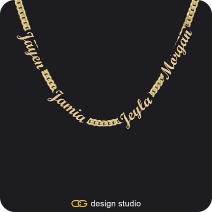 The multi-name necklace,Custom Photo Pendant - Gold / Circle (4 cm) / Rope