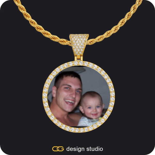 Custom Photo Pendant - Silver / Circle (3 cm) / Rope