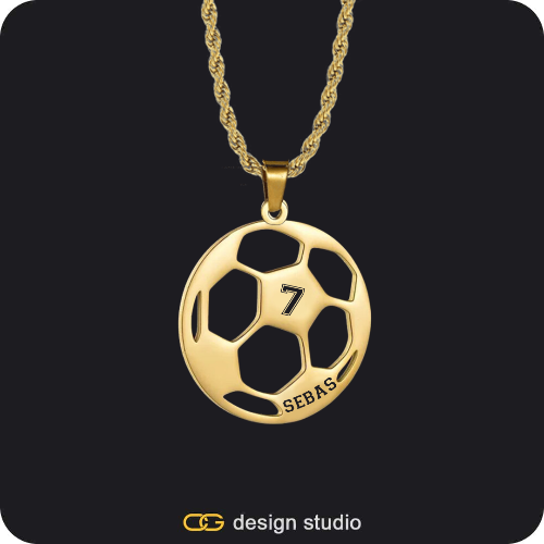 The Playmaker Name Necklace,Custom Photo Pendant - Silver / Wings / Rope