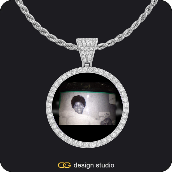 Custom Photo Pendant - Silver / Circle (3 cm) / Rope