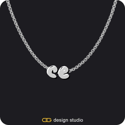 The Essential Name Necklace,The Cloud Name Necklace,Hexagon initial necklace - Z