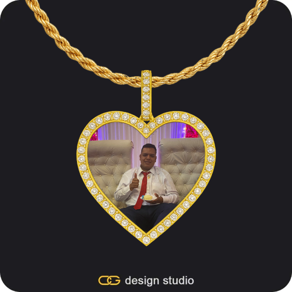 Custom Photo Pendant - Gold / Heart / Rope,Custom Photo Pendant - Gold / Heart / Rope,Custom Photo Pendant - Gold / Heart / Rope