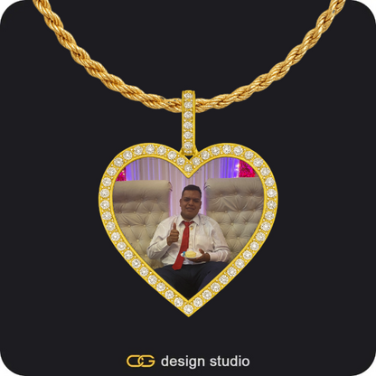 Custom Photo Pendant - Gold / Heart / Rope,Custom Photo Pendant - Gold / Heart / Rope,Custom Photo Pendant - Gold / Heart / Rope
