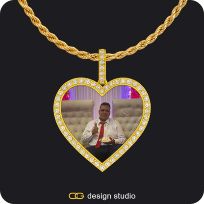 Custom Photo Pendant - Gold / Heart / Rope,Custom Photo Pendant - Gold / Heart / Rope,Custom Photo Pendant - Gold / Heart / Rope