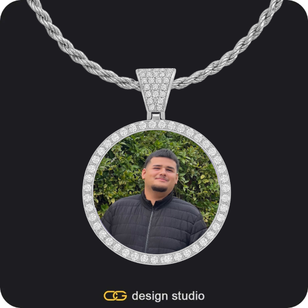 The Essential Name Bracelet,Custom Photo Pendant - Silver / Circle (3 cm) / Rope