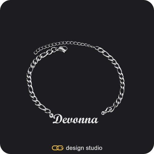 The Essential Name Bracelet,Custom Photo Pendant - Silver / Circle (3 cm) / Rope