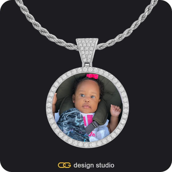 Custom Photo Pendant - Silver / Circle (3 cm) / Rope