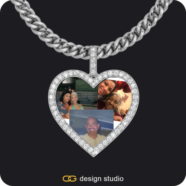 Custom Photo Pendant - Gold / Circle (3 cm) / Rope,The Spotlight Double Plated Name Necklace,Custom Photo Pendant - Silver / Heart / Cuban (5mm),Custom Photo Pendant - Gold / Wings / Cuban (10mm)