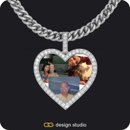 Custom Photo Pendant - Gold / Circle (3 cm) / Rope,The Spotlight Double Plated Name Necklace,Custom Photo Pendant - Silver / Heart / Cuban (5mm),Custom Photo Pendant - Gold / Wings / Cuban (10mm)