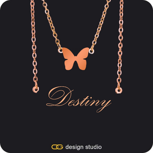 Butterfly initial necklace - H,The Essential Name Necklace: Double Layer