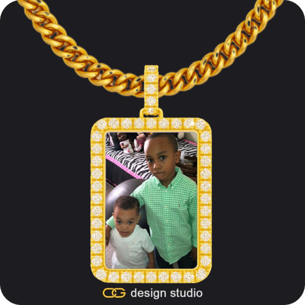 Custom Photo Pendant - Gold / Rectangle / Cuban (10mm),Custom Photo Pendant - Gold / Circle (4 cm) / Cuban (10mm),Custom Photo Pendant - Gold / Rectangle / Cuban (5mm),Custom Photo Pendant - Gold / Circle (3 cm) / Cuban (5mm)