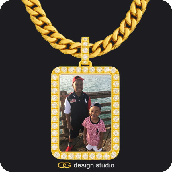 Custom Photo Pendant - Gold / Rectangle / Cuban (10mm),Custom Photo Pendant - Gold / Circle (4 cm) / Cuban (10mm),Custom Photo Pendant - Gold / Rectangle / Cuban (5mm),Custom Photo Pendant - Gold / Circle (3 cm) / Cuban (5mm)