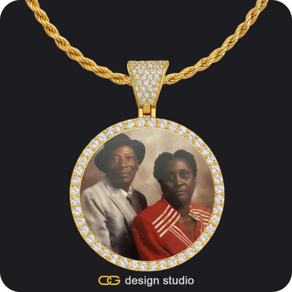 Custom Photo Pendant - Gold / Circle (4 cm) / Rope,Custom Photo Pendant - Gold / Circle (4 cm) / Rope,Custom Photo Pendant - Gold / Circle (4 cm) / Rope