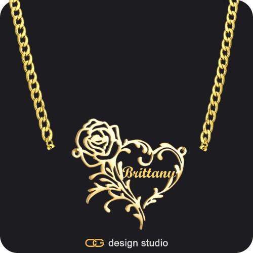 The Rose Petal Name Necklace - Gold,Item Personalization