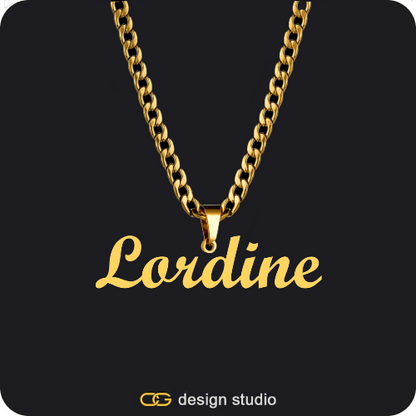 Custom Photo Pendant - Gold / Circle (4 cm) / Cuban (5mm),The Essential Name Necklace: Looped,Item Personalization