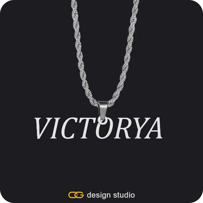 The Essential Name Necklace: Looped,Item Personalization,Custom Photo Pendant - Silver / Circle (4 cm) / Rope