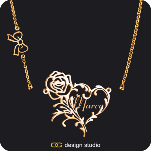 The Rose Petal Name Necklace - Rose Gold,Item Personalization,The Rose Petal Name Necklace - Rose Gold,Item Personalization