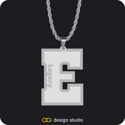 Custom Photo Pendant - Silver / Circle (4 cm) / Cuban (5mm),Varsity Engraved Necklace