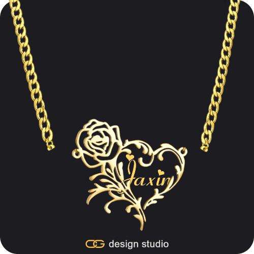 The Rose Petal Name Necklace - Gold,Item Personalization