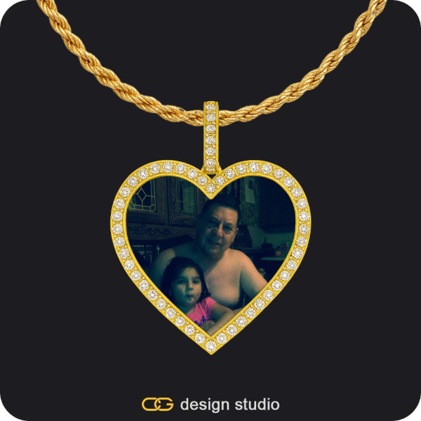 Custom Photo Pendant - Gold / Heart / Rope,The Essential Name Necklace,Item Personalization