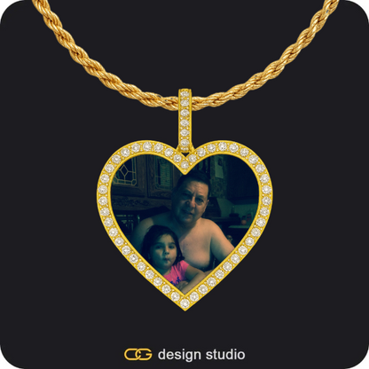 Custom Photo Pendant - Gold / Heart / Rope,The Essential Name Necklace,Item Personalization
