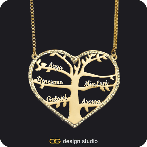 Custom Family Tree Names Necklace