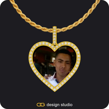 The Essential Hoop Name Earrings: Underline,Butterfly initial necklace - H,Custom Heart Photo Pendant - Gold / Rope