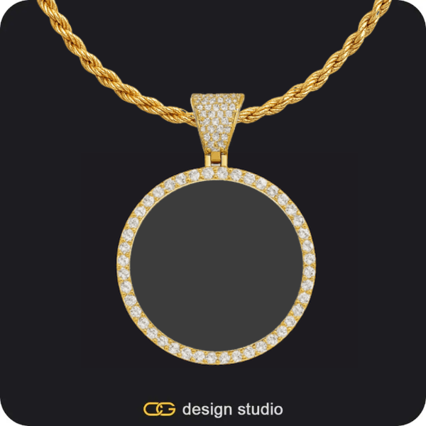 Custom Photo Pendant - Silver / Circle (3 cm) / Rope