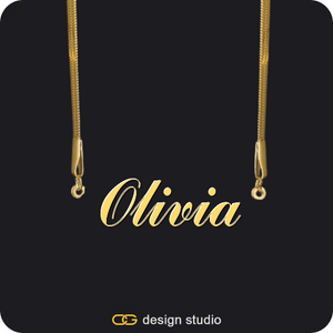 The Essential Name Necklace,Chain Upgrade - Herringbone
