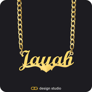 The Essential Name Necklace: Underline,Chain Upgrade - 4mm Curb