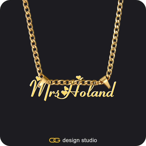 The Essential Name Necklace,Chain Upgrade - 4mm Curb