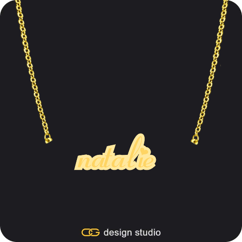 Star ring,Circle Ring,The Spotlight Double Plated Name Necklace