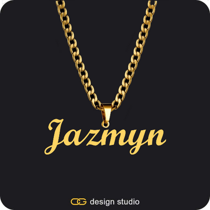 Drip Letter - J / Gold,The Essential Name Necklace: Looped,Chain Upgrade - Figarro,The Essential Name Necklace: Looped,Chain Upgrade - 4mm Curb