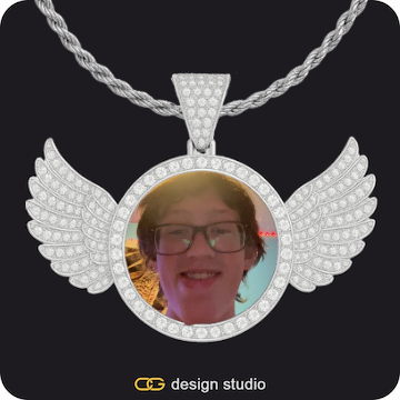 Custom Photo Pendant,Pendant Upgrade - Wings Pendant