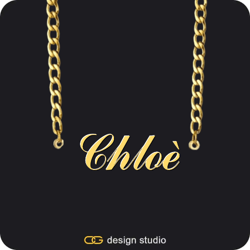 The Essential Name Necklace,Chain Upgrade - 4mm Curb