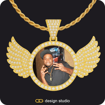 Custom Photo Pendant,Pendant Upgrade - Wings Pendant