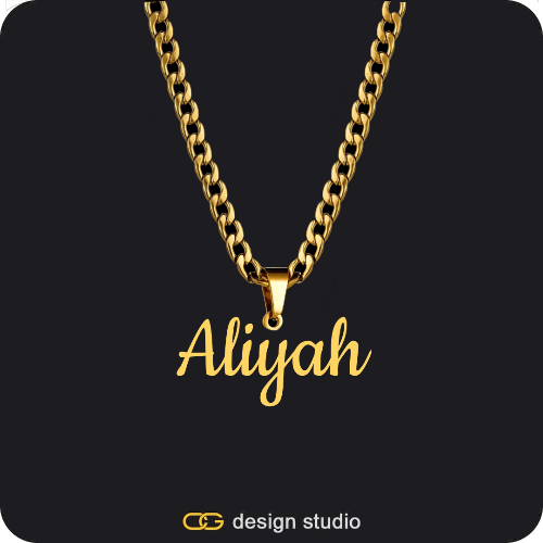 The Essential Name Necklace: Looped,Chain Upgrade - 4mm Curb