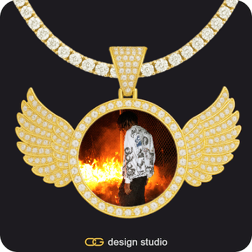 Custom Photo Pendant,Pendant Upgrade - Wings Pendant,Chain Upgrade - Tennis