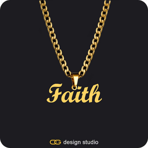 The Essential Name Necklace: Looped,Chain Upgrade - 4mm Curb