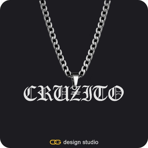 The Essential Name Necklace: Looped,Chain Upgrade - 4mm Curb