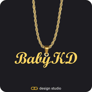 The Essential Name Necklace: Looped,Chain Upgrade - Rope