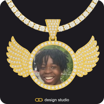Custom Photo Pendant,Pendant Upgrade - Wings Pendant,Chain Upgrade - Tennis