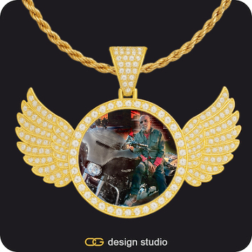Custom Photo Pendant,Pendant Upgrade - Wings Pendant